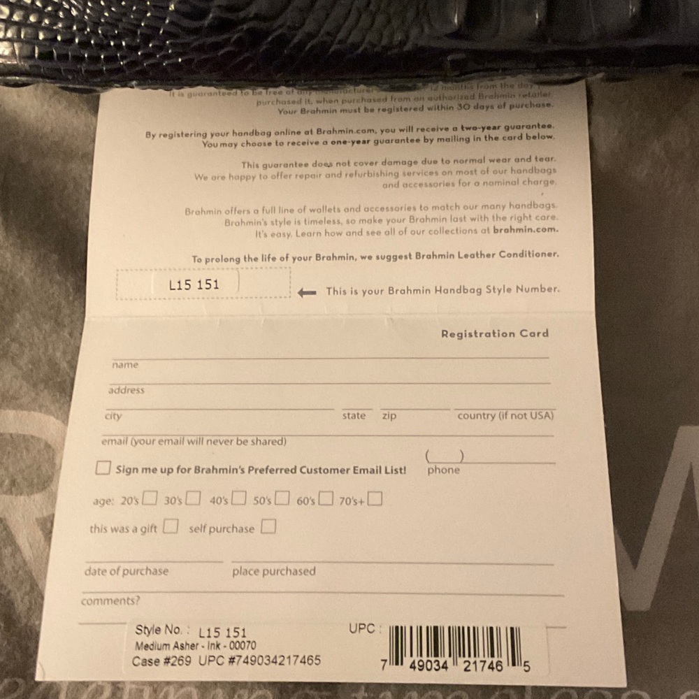 Navy Brahmin Medium Asher-Ink Leather tote - Picture 4 of 7